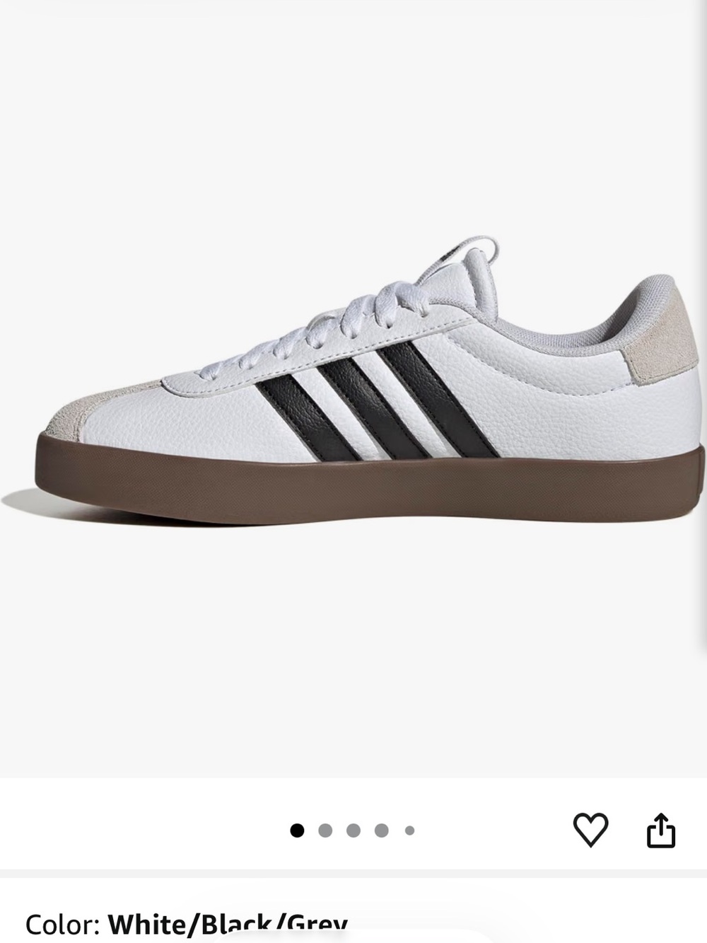 adidas White Sneakers with Black Stripes and Tan Suede Toe